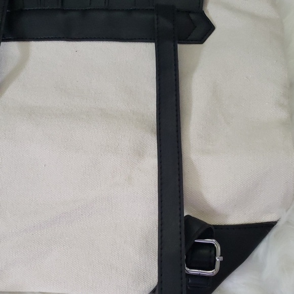 Deux Lux canvas black and cream Demi backpack NWOT main image 6